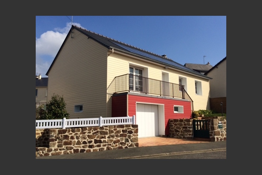 Isolation par l'extrieur avec avance de garage d'une maison en Mayenne (53)
