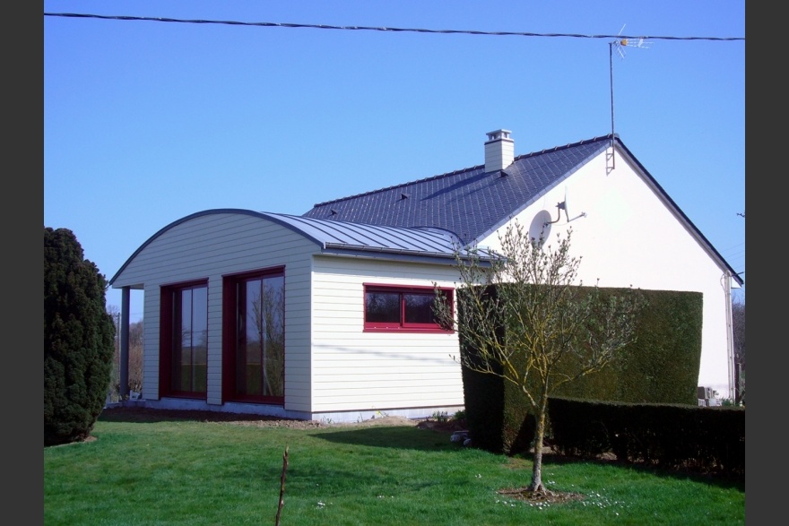 Extension bois toit courbe en Mayenne (53)