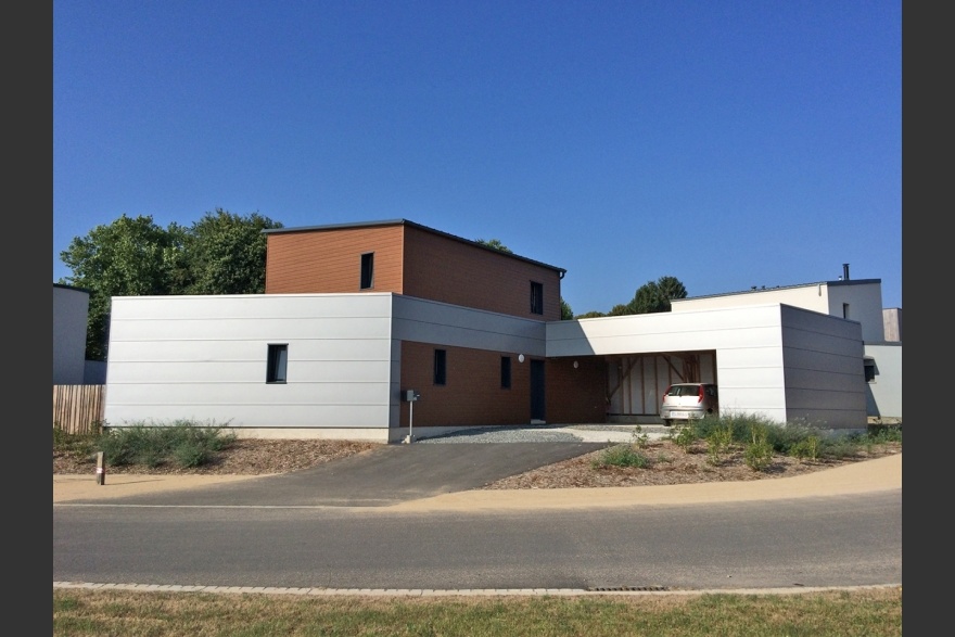 Maison bois contemporaine avec terrasse en Mayenne (5