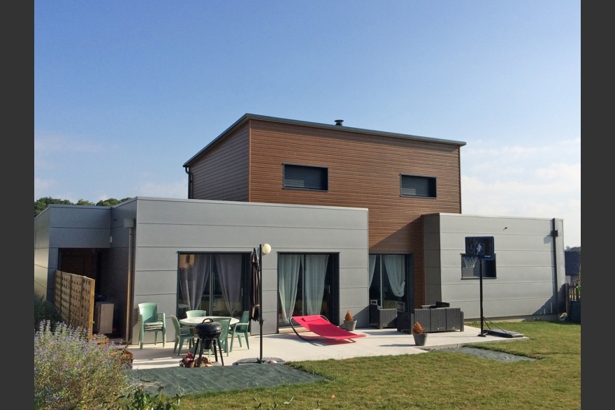 Maison bois contemporaine avec terrasse en Mayenne (5