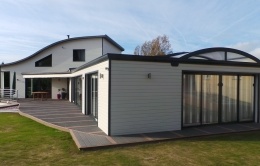 Maison bois toit courbe en Mayenne (53)