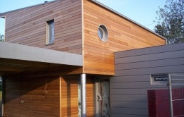 Maison bois contemporaine charpente monopente en Mayenne (53)